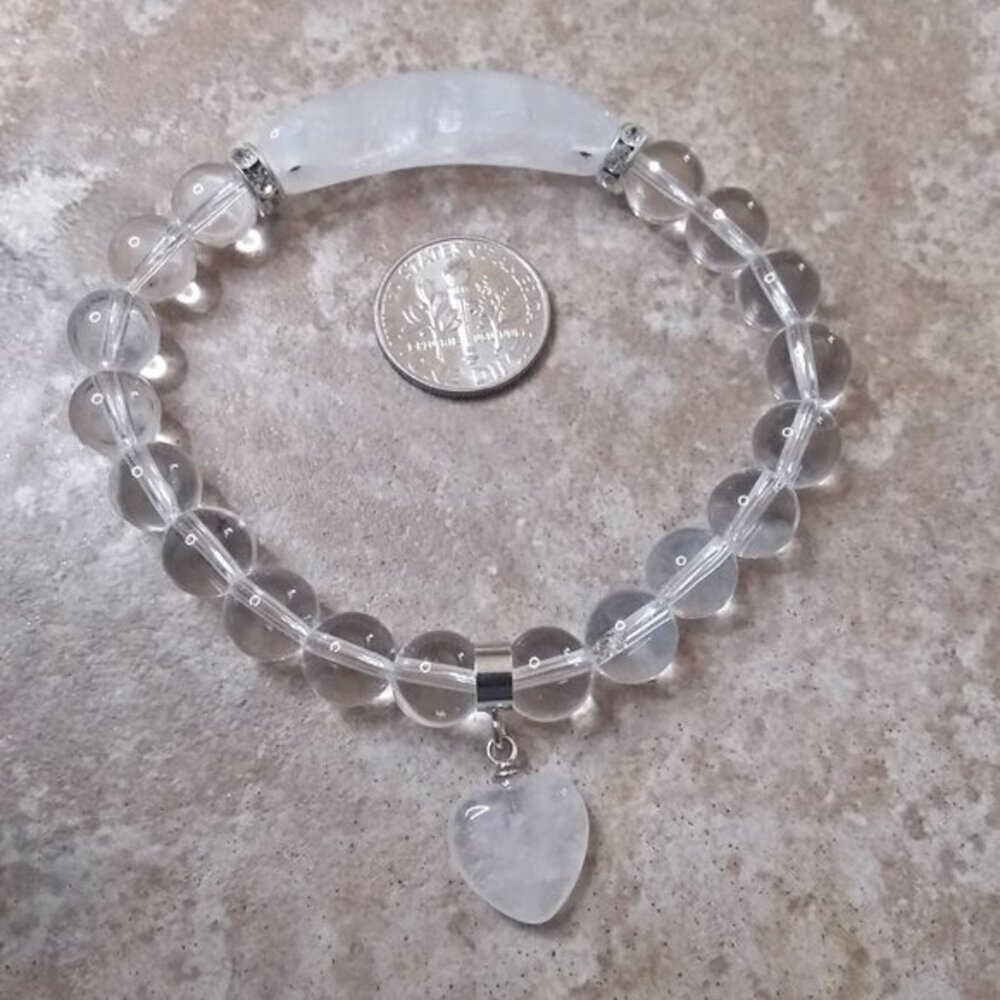 Clear/White Quartz Bar Bracelet - Fits 6.5-7" Wrist - Massive Quartz Load!